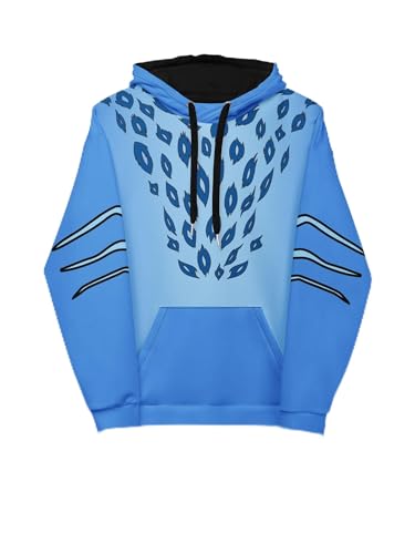 KPop Demon Hunters Cosplay Hoodie Derpy Tiger - Large - Officially Licensed Blue