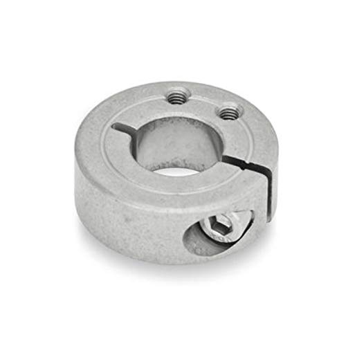 Bague en acier inoxydable, fendue, alésage axial, diamètre intérieur : 32 mm.