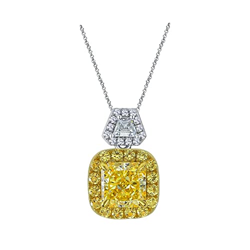 Chaîne de clavicule argent 925 et pendentif carré diamant fleur de glace 7mm