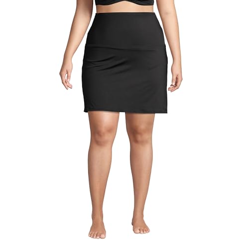 Lands' End Women's Tummy Control Ultra High Waisted Modest Swim Skirt Swim Bottoms