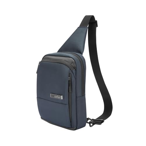 Image of Safari Select Connect Sling Bag with Adjustable Shoulder Strap, Premium Durable Polyester Blend Fabric, For Men and Women, Blue
