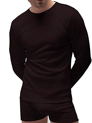 Pack 2 - Camiseta Interior Manga Larga térmica Hombre (Negro, L)