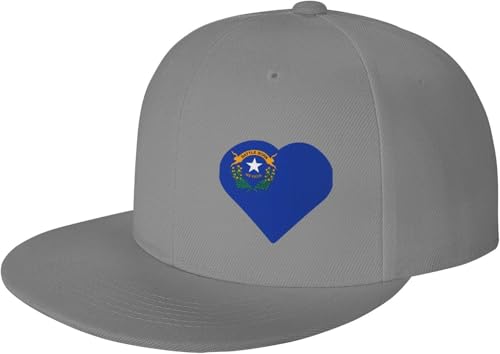 Flag of Nevada Heart Adjustable Outdoor Baseball Hat Flat Hat