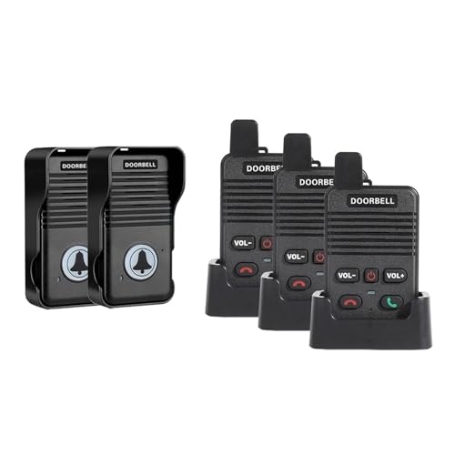 Sonnette interphone commande vocale batterie rechargeable portée 200m noir