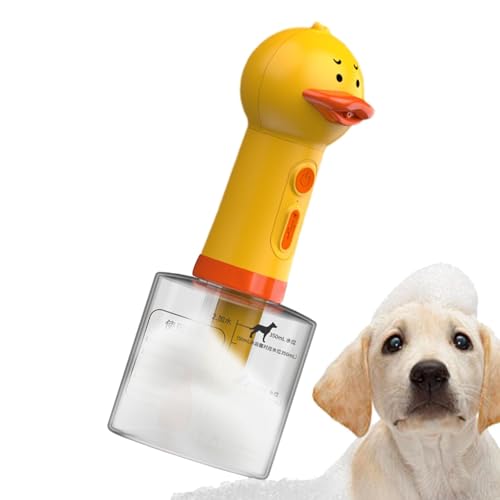 犬用シャンプーフォームディスペンサー 電動泡立て器 400mlペット洗浄ボトル USB充電式 猫犬用グルーミング用品 ホワイトプラスチック製 家庭用洗浄器具