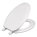 Centoco Elongated Toilet Seat, Closed Front with Cover, Residential, Plastic, Made in the USA, DSAZAM1600-001, White