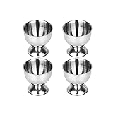 Eierhalter, Edelstahl -Eierbecher Set -Tablett für harte und weich gekochte Eierhalter Küchenwerkzeug 4pcs für Zuhause