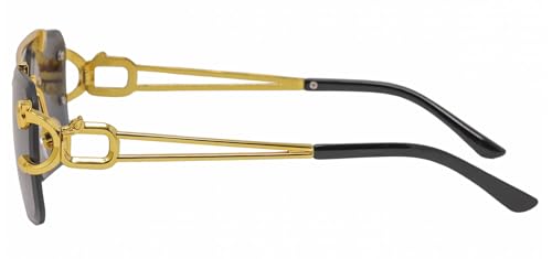 Rimless Sunglasses for Men and women Fashion Square Tinted Shades Frameless Lens Metal Rectangle Glasses UV4003