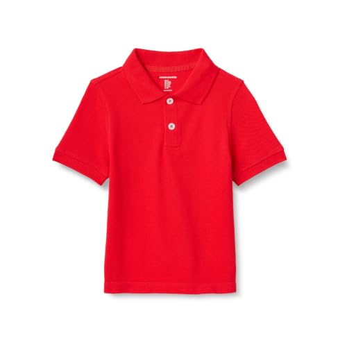 Image of Amazon Essentials Toddler Boys' School Uniform Short-Sleeve Pique Polo Shirts, Breathable Cotton, Button Closure, Multipacks