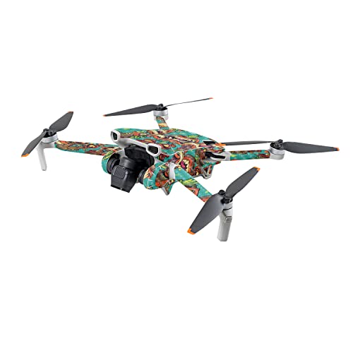 Image of MightySkins Carbon Fiber Skin Compatible with DJI Mini 3 - Crazy Tikis | Protective, Durable Textured Carbon Fiber Finish | Easy to Apply | Made in The USA