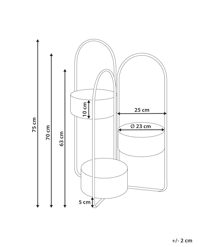 Portapiante Per Fiori Da Interno Metallo Blu Scuro Rotondo 56 X 26 X 75 Cm Interni Ed Esterni - 3