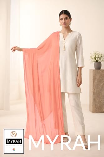 Image of MYRAH Chiffon Solid Casual Daily Use Dupatta For Women's & Girls Length - 2.50 Meter