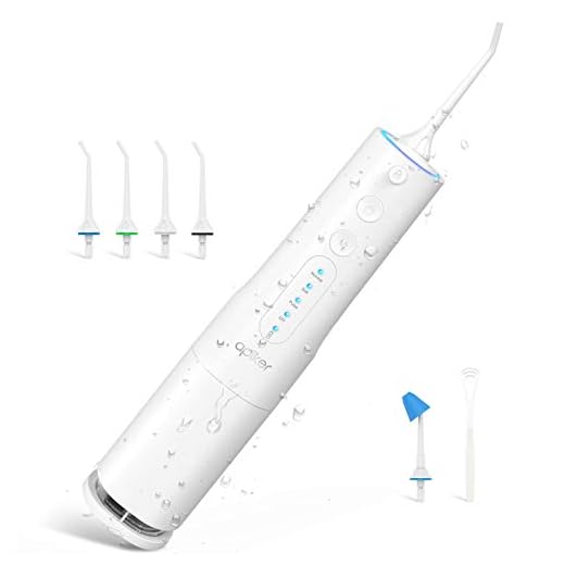 Apiker Water Flosser for Teeth, Cordless Dental Oral Irrigator with 4 Working Modes and 360ML Water Tank, USB Rechargeable, Professional Water Pick Teeth Cleaner for Travel, Braces and Bridges Care