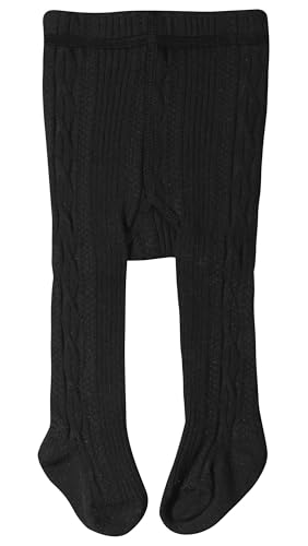 Collants bébé fille coton tricoté noir 0-6 mois bas hiver extensible