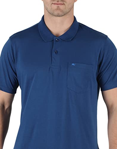 Image of Monte Carlo Mens S.Blue Plain Collar T-Shirt |22203401-167
