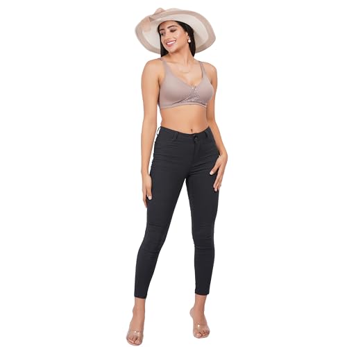 Image of Non Padded Bra in B, C and D Cup for Women - Made of Pure Cotton Full Coverage Over Size Non Wired Pushup Soft Cup for T-Shirt Saree Dress Sports Garment for Daily Use Everyday