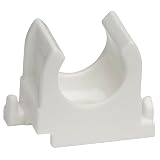 SOMA Clip per tubi in plastica, colore bianco, 10 mm, 20 pezzi, morsetto per tubo, resistente ai raggi UV
