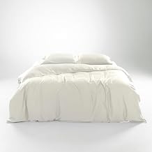 Olive + Crate Queen Size Tencel Duvet Cover Set - Hypoallergenic, Cooling Eucalyptus Duvet Cover for Hot Sleepers with Two Pillowcases - Ivory 3-Piece