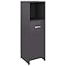 Produktbild vidaXL Badezimmerschrank mit 3 Fächern 1 Tür Midischrank Badschrank Badregal Badmöbel Schrank Badezimmer Regal Hochglanz-Grau 30x30x95cm Spanplatte