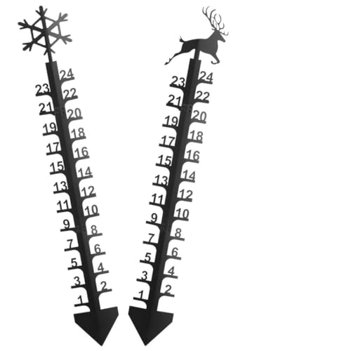 For Garden Yard Patio, 24-Inch Snowfall Measuring Gauges, Metal Snow Rulers, 2 Pcs Snow Gauges, Winter Snow Measuring Sticks, Outdoor Decoration