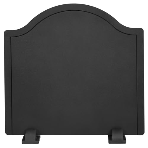 Firebacks for Fireplace-Iron Fireback with Feet Fireplace Heat Reflector Fireplace Back Plates Heat-Resistant Material with Minimalist Look for Wall Protection (16.5inch)