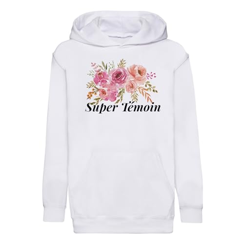 Sweat enfant super témoin mariage bouquet aquarelle pour un jour inoubliable
