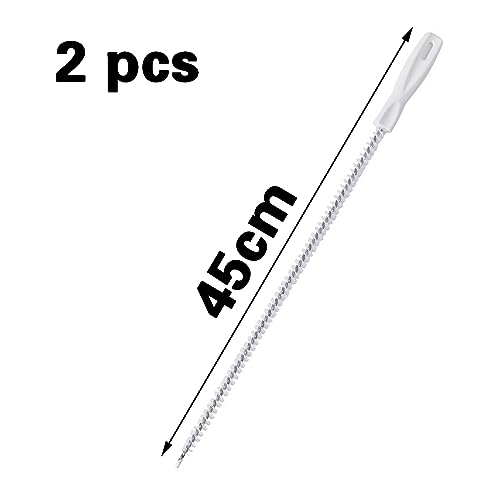 2 Stück Abflussreiniger Bürste,Reinigungsbürste Abfluss Haushalt für Abwasserkanäle Flexible Rohrreiniger Haare Entferner Drain,Universell Flexibel Abwasserrohr Überlauf Haushaltswerkzeug-45 cm