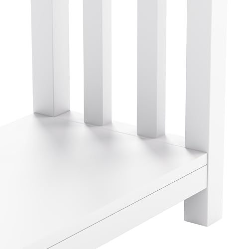 ChooChoo Farmhouse Long Entryway Table with Drawer, Mission Narrow Console Sofa Table with Storage, for Entryway,Living Room and Hallway, 47 Soft White and Brown