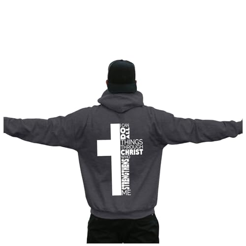 Christian Hoodies for Men Fall Cross Graphic Drawstring Long Sleeve Pullovers Comfortable Casual Hoodies with Pockets3