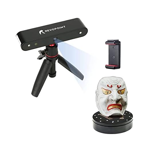 Revopoint POP Scanner 3D de précision 0,3 mm 8 images par seconde - Mode de lecture fixe et automatique pour les modes de lecture du visage et du corps pour impression 3D couleur