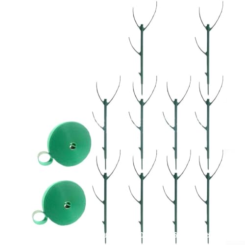 Jotekonoby Stapelbare Pflanzenstützen für Monstera und andere Klettersorten, wetterfeste grüne Gartenstützen aus Kunststoff, für den Innen- und Außenbereich (10)