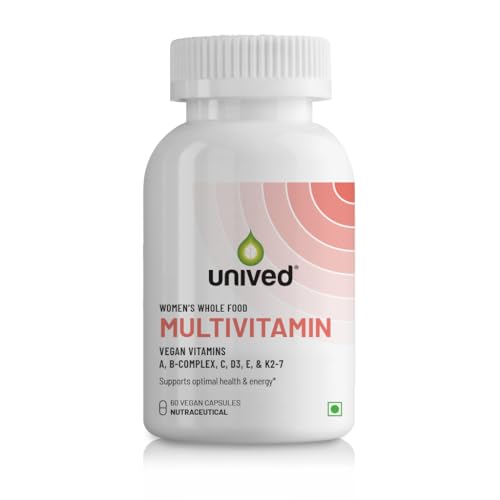 Unived Wholefood Multivitamin for Women | Vegan Plant-Based Multivitamins A, B-Complex, C, D3, E, & K2-7| Natural, Wholefood Plant Based, & Vegan | 60 Capsules Unived Wholefood Multivitamin for Women | Vegan Plant-Based Multivitamins A, B-Complex, C, D3, E, & K2-7| Natural, Wholefood Plant Based, & Vegan | 60 Capsules