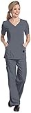 Landau Urbane Ultimate Women's Scrub Set Bundle- 9550 Chloe Sweetheart Top & 9300 Bailey Drawstring...
