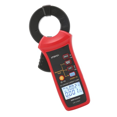 Pinza Amperimétrica Profesional para Corriente de Fuga UT251CPlus con Apertura de Mandíbula de 40mm y Memoria para 99 Grupos para Mantenimiento Eléctrico Industrial