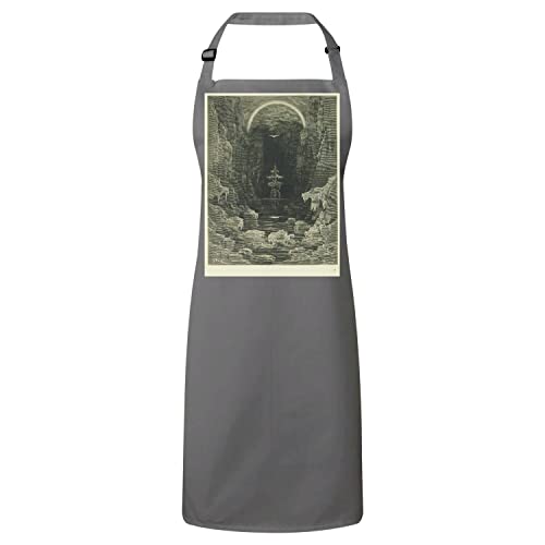 Tablier cuisine gris haut de gamme Gustave Doré avec gravure d'art durable