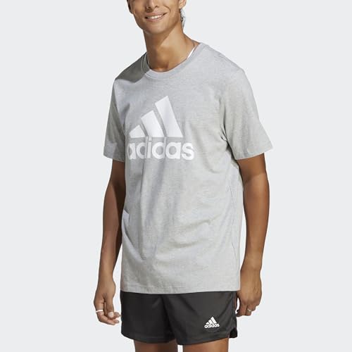 adidas Mens 3S Sj Crew Neck Short Sleeve Casual Tops Casual - Grey4