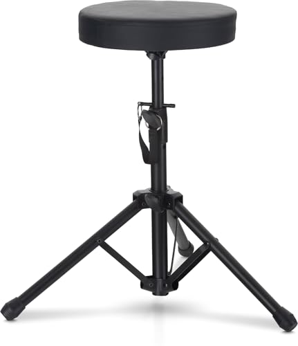 McGrey Tabouret Pliant léger KD-10 - Tabouret de Batterie réglable en Hauteur avec Dimensions compactes pour Transport - Assise Ronde rembourrée - Structure...