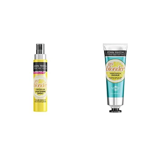 John Frieda Spray Aclarador Pelo 100 ml, Pelo Rubio (2274600) + Mascarilla Aclarante Pelo Rubio, Aclarador Cabello Rubio, Go Blonde, 100 Mililitros