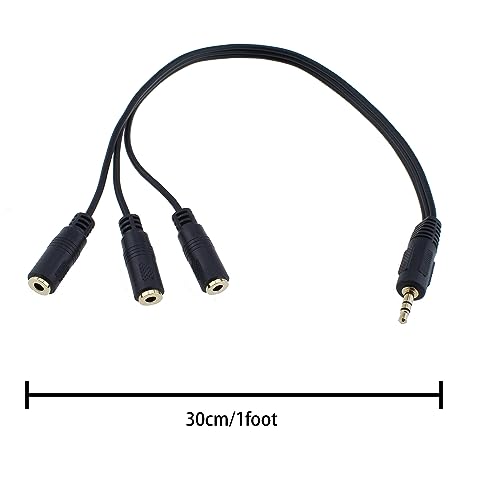 2 cables divisor de audio 3.5 mm 1 macho a 3 hembras miniatura 6