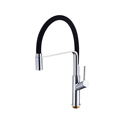 Robinet de cuisine en cuivre noir eau chaude et froide avec douchette