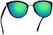 Womens Cat Eye Mirrored Revo Reflective Lenses Oversized Cateyes Sunglasses (Black / Mirror Green, 50)