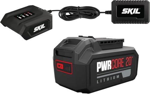 Skil Batterie Lithium-ION 20 V Max avec Chargeur 4,0 Ah et 1,0 A PWRCORE 20™ - Batterie de Rechange - Batterie d'outil - Batterie Compatible avec Tous Les Outils SKIL 20 V Max BC1E3135AA