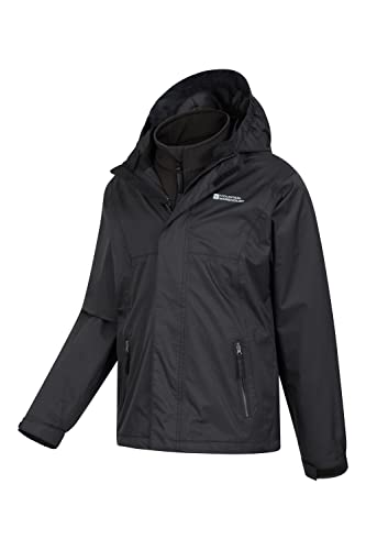 Mountain Warehouse Bracken 3 em 1 Jaqueta infantil impermeável – Triclimate, Preto, 11-12 Years