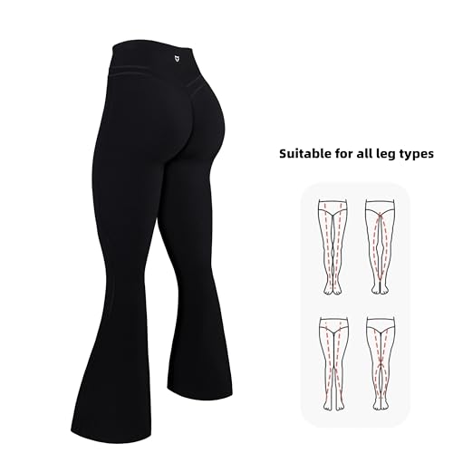 TomTiger Flare Leggings for Women Bootcut Yoga Pants with Tummy Control High-Waisted and Wide Leg2