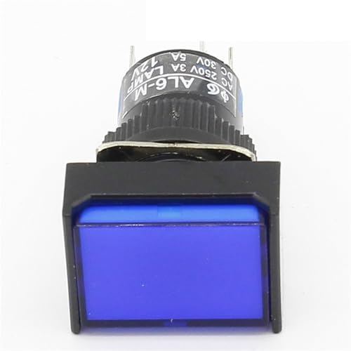 Interruptor pulsador momentáneo de 16 mm rectangular 12V para personalización de vehículos