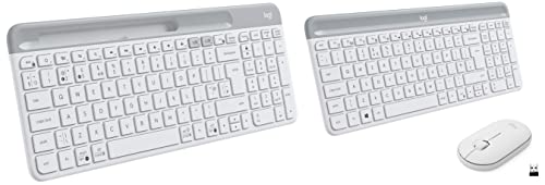 Image of Logitech MK470 Slim Wireless Keyboard and Mouse Combo - Modern Compact Layout & K580 Slim Multi-Device Wireless Keyboard - Bluetooth /Receiver, Compact, Easy Switch, 24 Month Battery