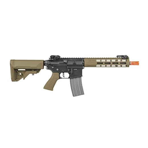 Elite Force M4 AEG Automatic 6mm BB Rifle Airsoft Gun, CQB, Black/Tan