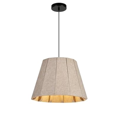 TimberAura Pendant Light with Felt Lampshade, Modern Hanging Lamp Fixture, DIY Acoustic Pendant Light Chandeliers for Kitchen Island, Living Room, Dining Room, Bedroom, Office (D15.7"x11")