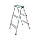 FCXBQ Taburete con peldaños de Escalera Escalera con 3 peldaños, Taburete con peldaños de Aluminio 2 x 3 peldaños Escalera Liviana Resistente al óxido Doble Cara con tapetes Antideslizantes Tabure
