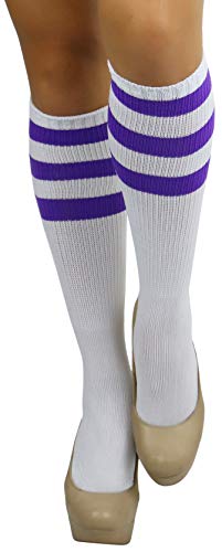 Image of ToBeInStyle Women's Premium Below Knee Athletic Socks w /Contrasting Wide Stripes